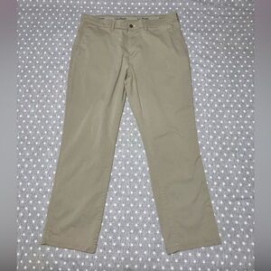 LL Bean Chino Khaki Pants Men’s 40x32 Beige Classic Fit Flat Front Casual EUC